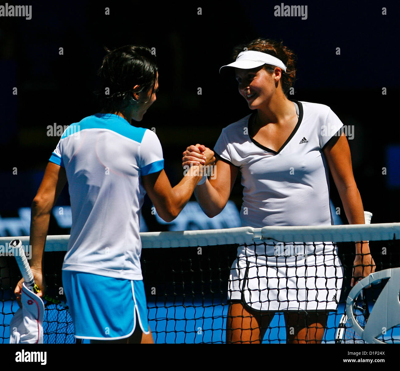 02.01.2013 Perth, Australia. Tatjana Malek (GER) congratulates