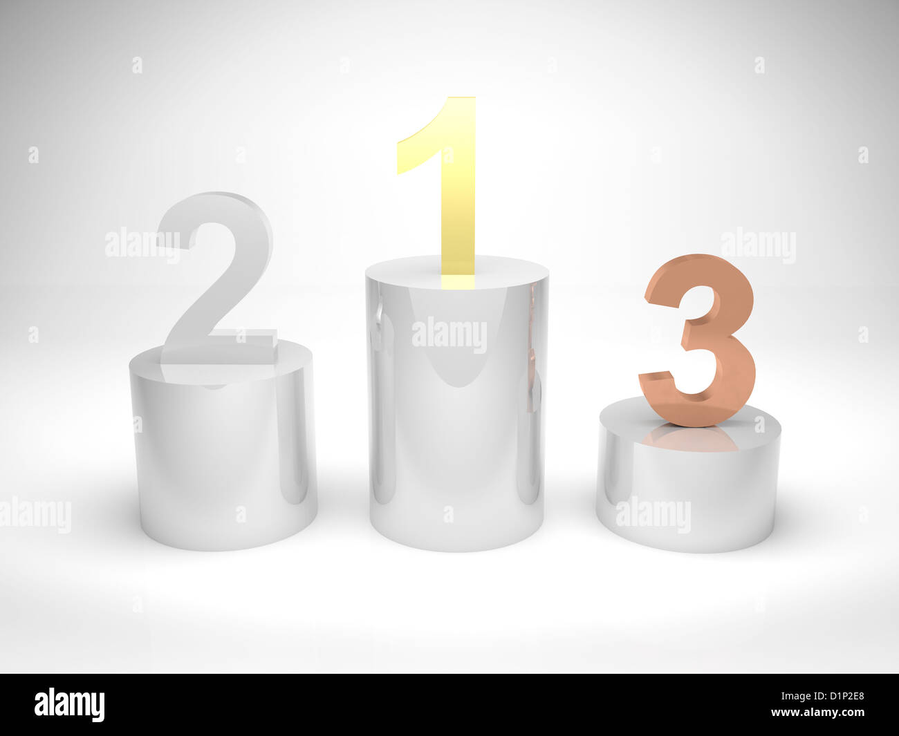 3d render illustration of winners podium with first, second, and third ...