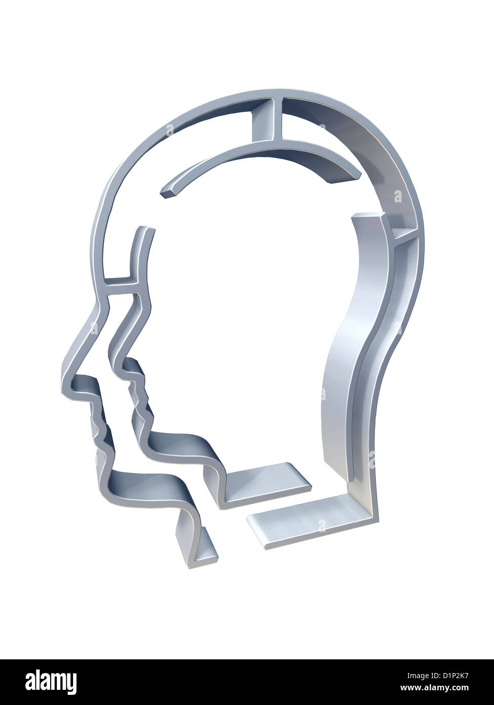Head profile with maze, artwork Stock Photo - Alamy