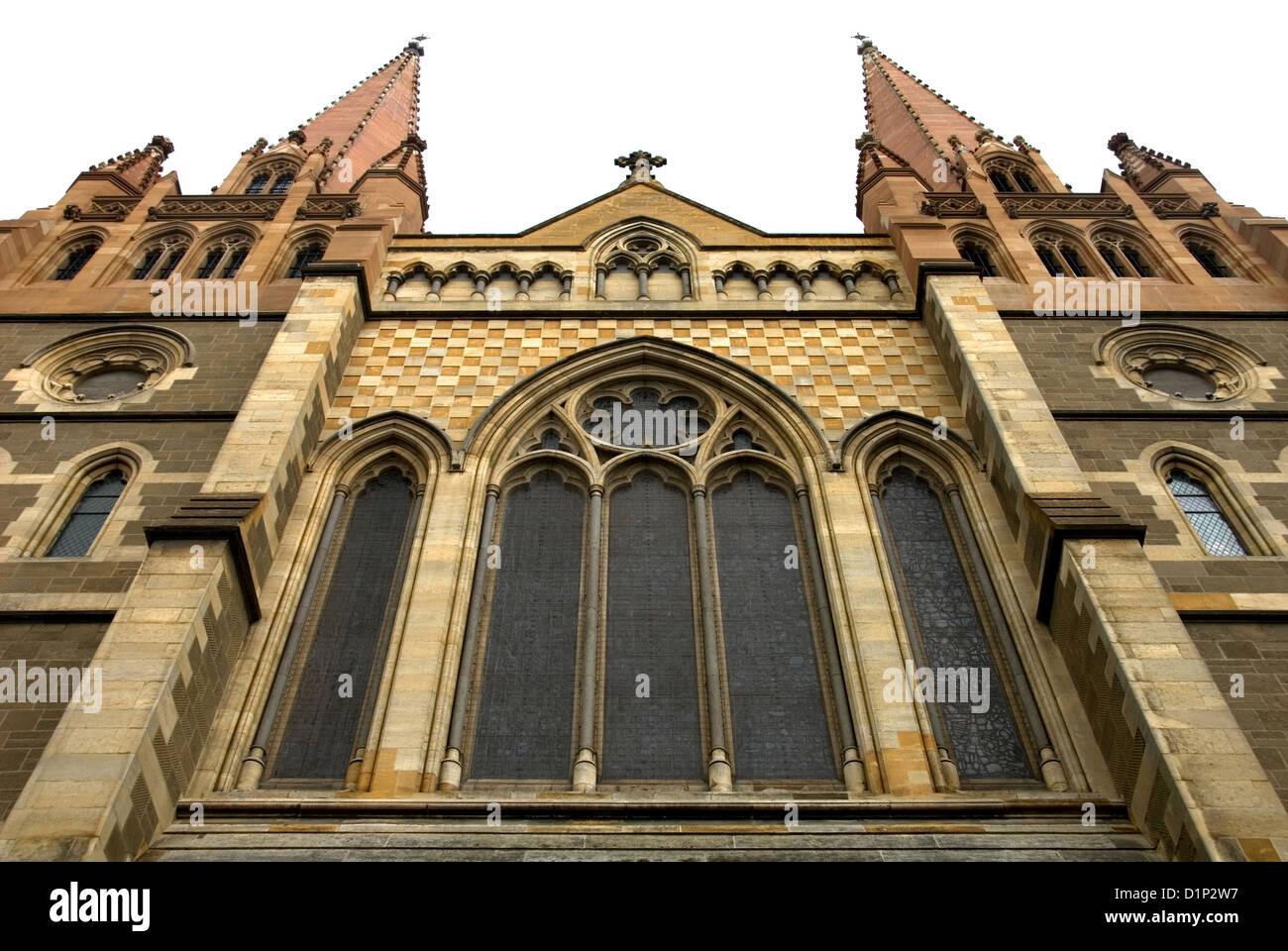 The facade of St Paul's Cathedral, Melbourne, Victoria, Australia Stock Photo