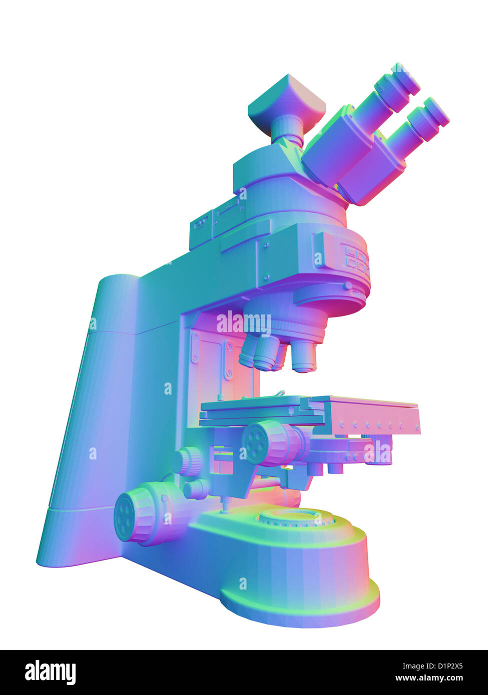 Optical light microscope with camera Stock Photo