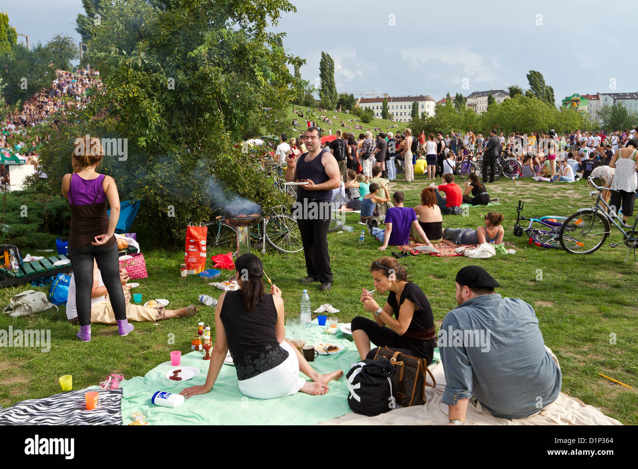 Typical Scenery on a Sunday Afternoon in the Mauerpark in Prenzlauer Berg in Berlin, Germany Stock Photo