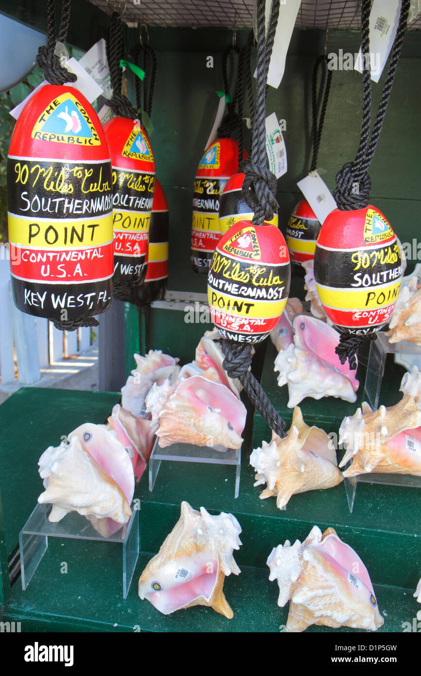 Florida Key West Florida Keys shopping souvenirs for sale shells Stock