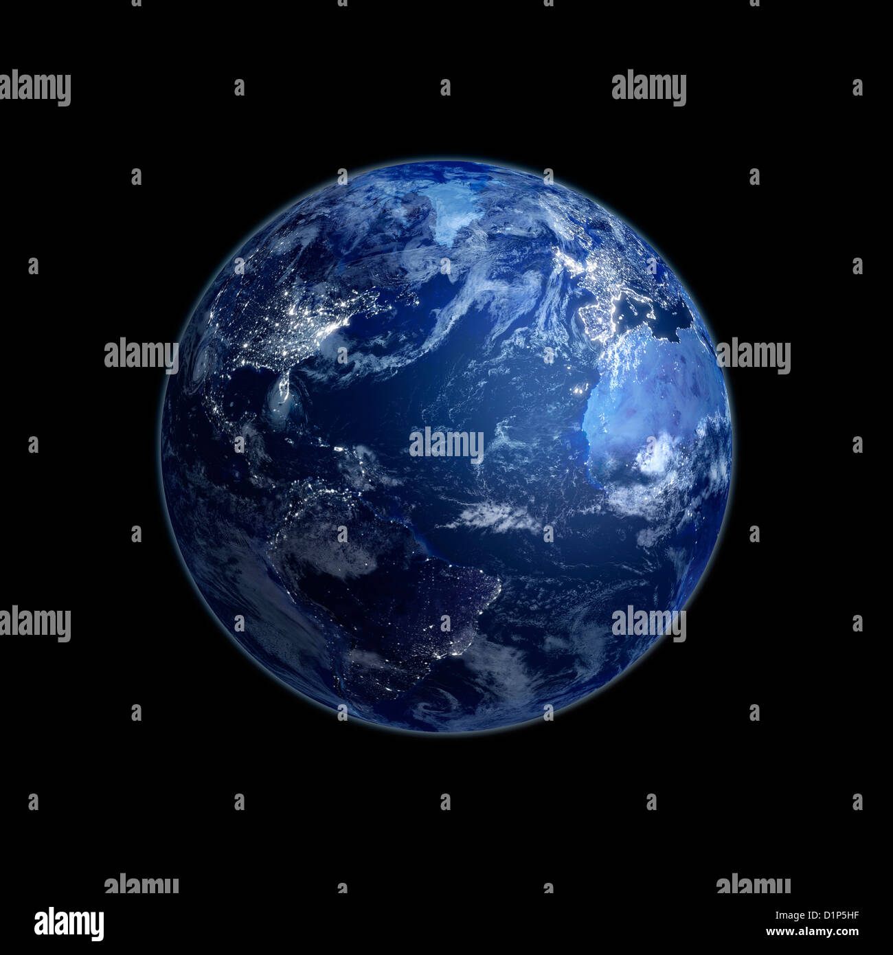 Earth at night, artwork Stock Photo - Alamy