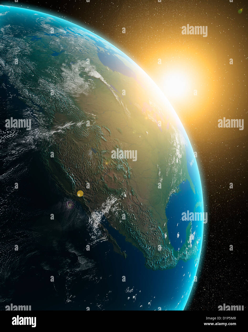 Sunrise over North America, artwork Stock Photo - Alamy