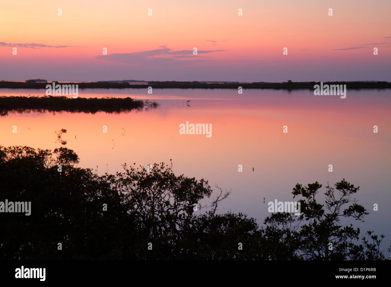 Florida Florida Keys,US highway Route 1 One,Overseas Highway,Key West,Saddlebunch Keys,mangrove,water,Gulf of Mexico Coast,dusk,sunset,scenic,natural, Stock Photo