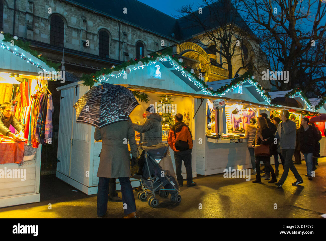 Saint germain des prés christmas market hires stock photography and
