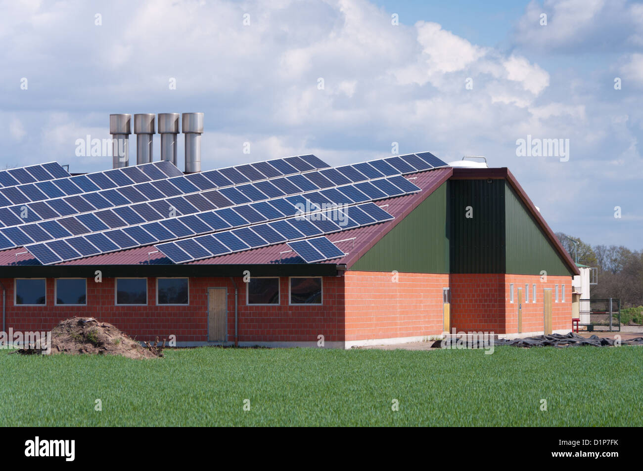 barn with its roof full with solar panels Stock Photo - Alamy