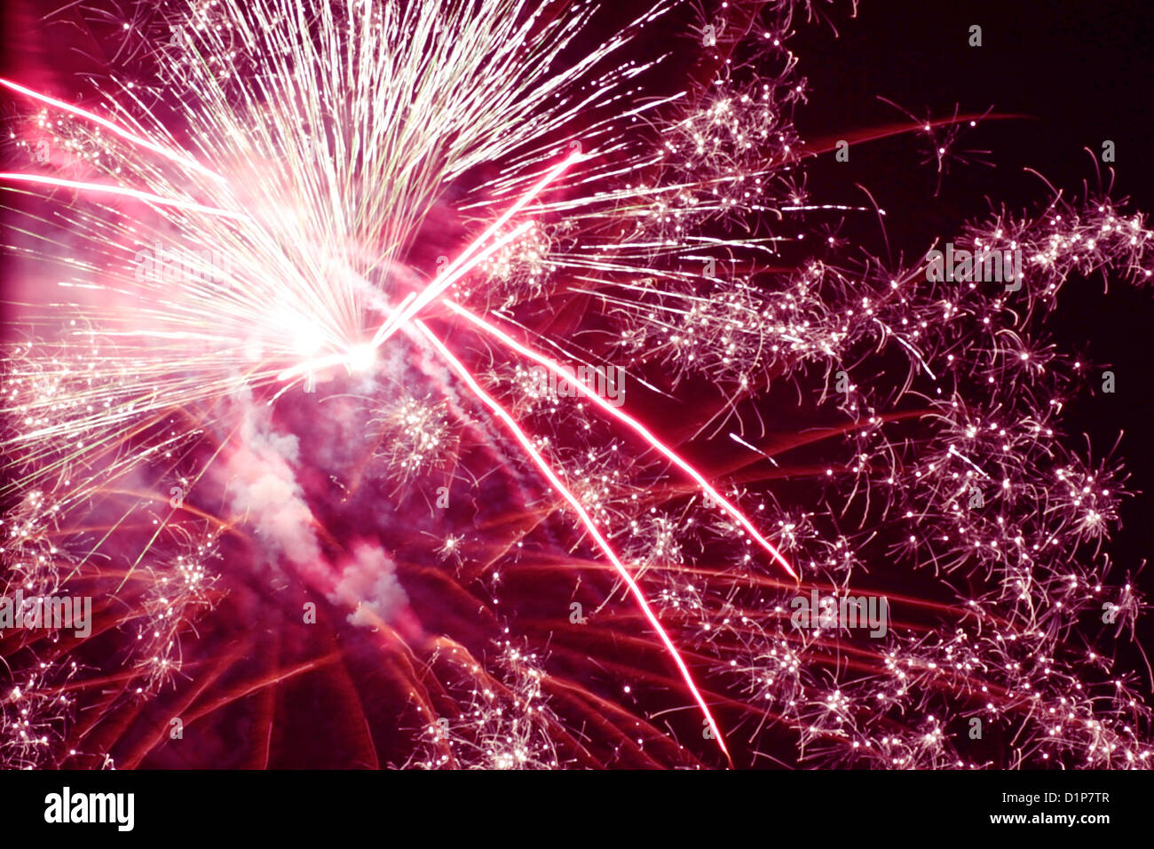 abstract holiday background: fireworks in night sky Stock Photo - Alamy