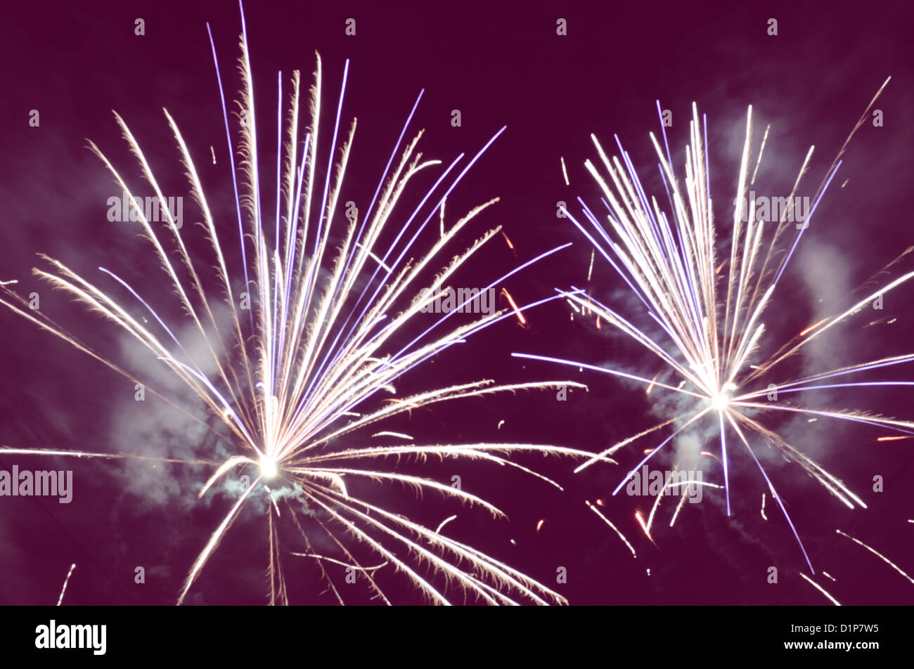 abstract holiday background: fireworks in night sky Stock Photo - Alamy