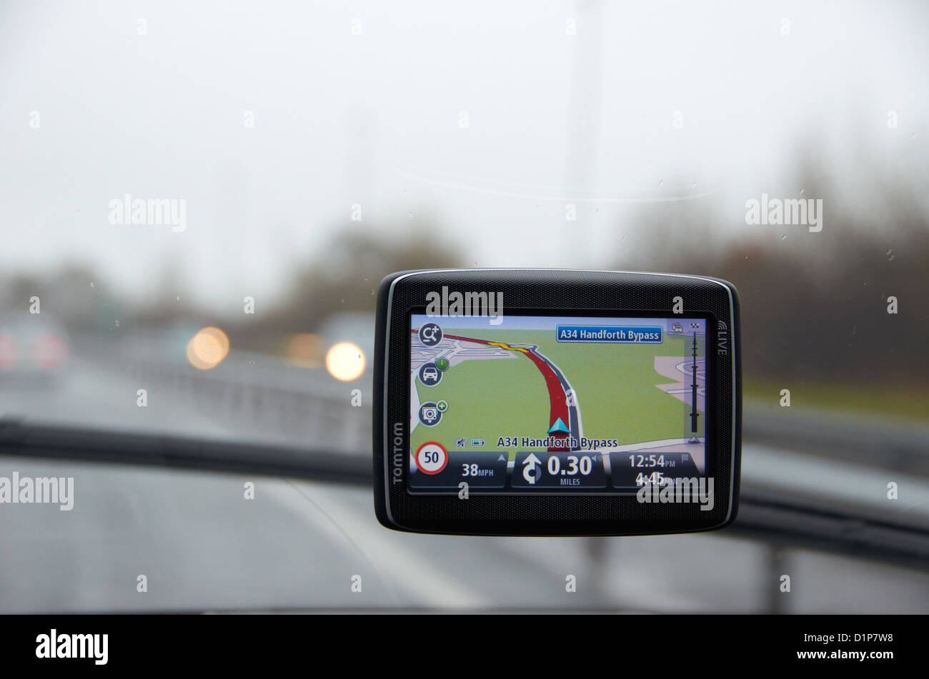Sat Nav on the screen of a vehicle, near the Wilmslow - Handforth ...