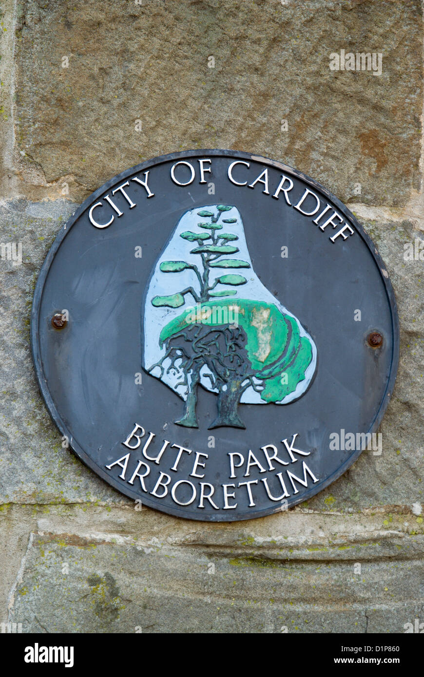 sign for bute park arboretum cardiff wales uk Stock Photo