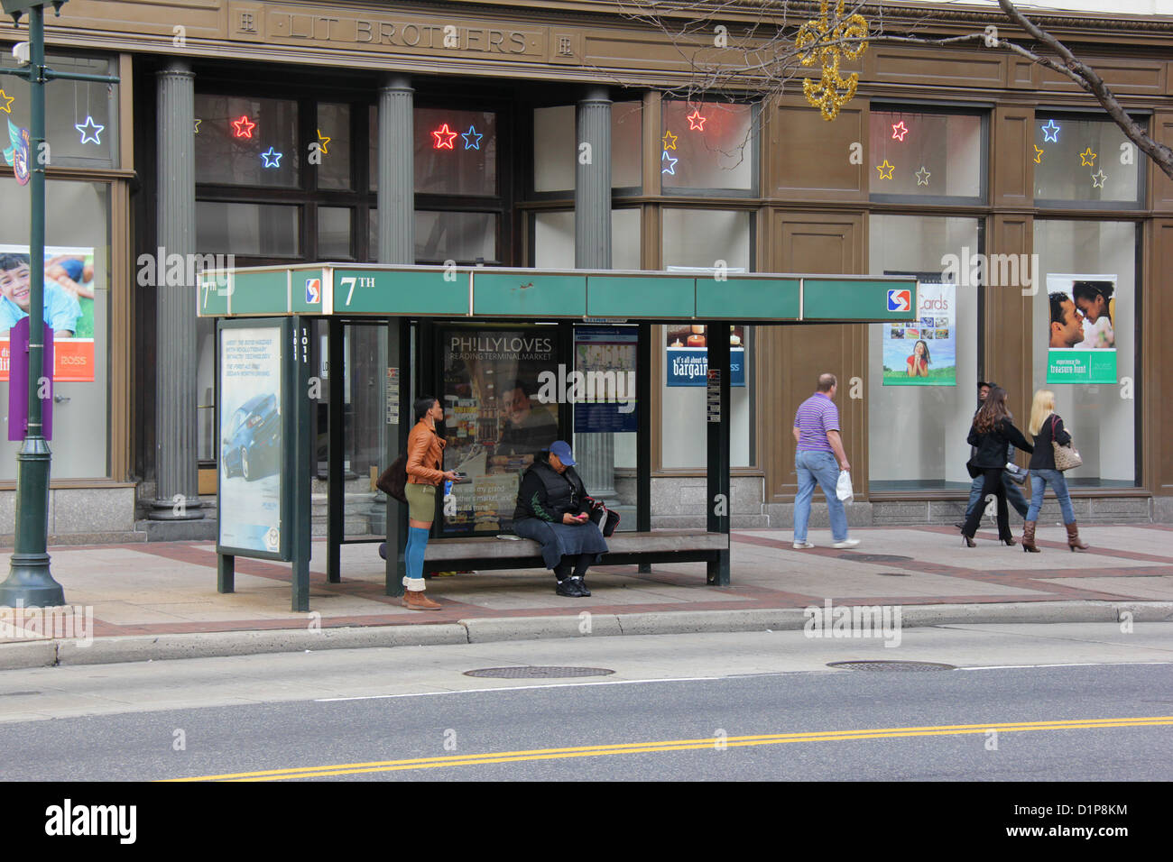 Bus stop at Philadelphia, Pennsylvania Stock Photo Alamy