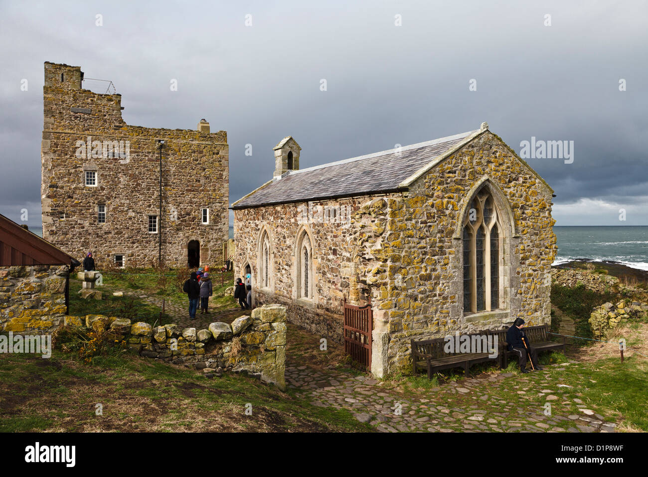 St Cuthbert's Chapel, Inner Farne, Farne Islands, Northumberland, England Stock Photo