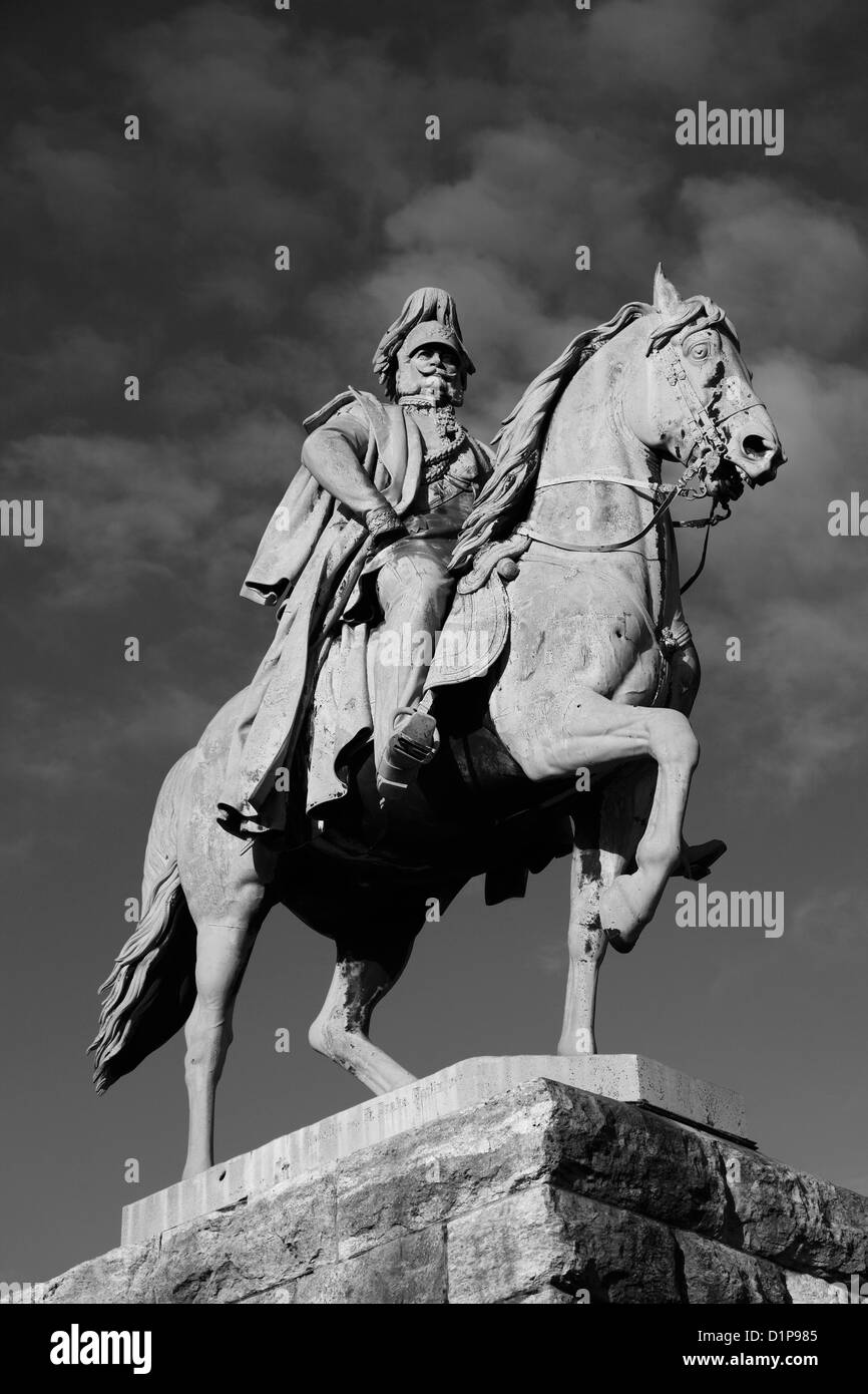 Monument of Kaiser Wilhelm I of Prussia; Cologne City; North Rhine-Westphalia; Germany; Europe Stock Photo