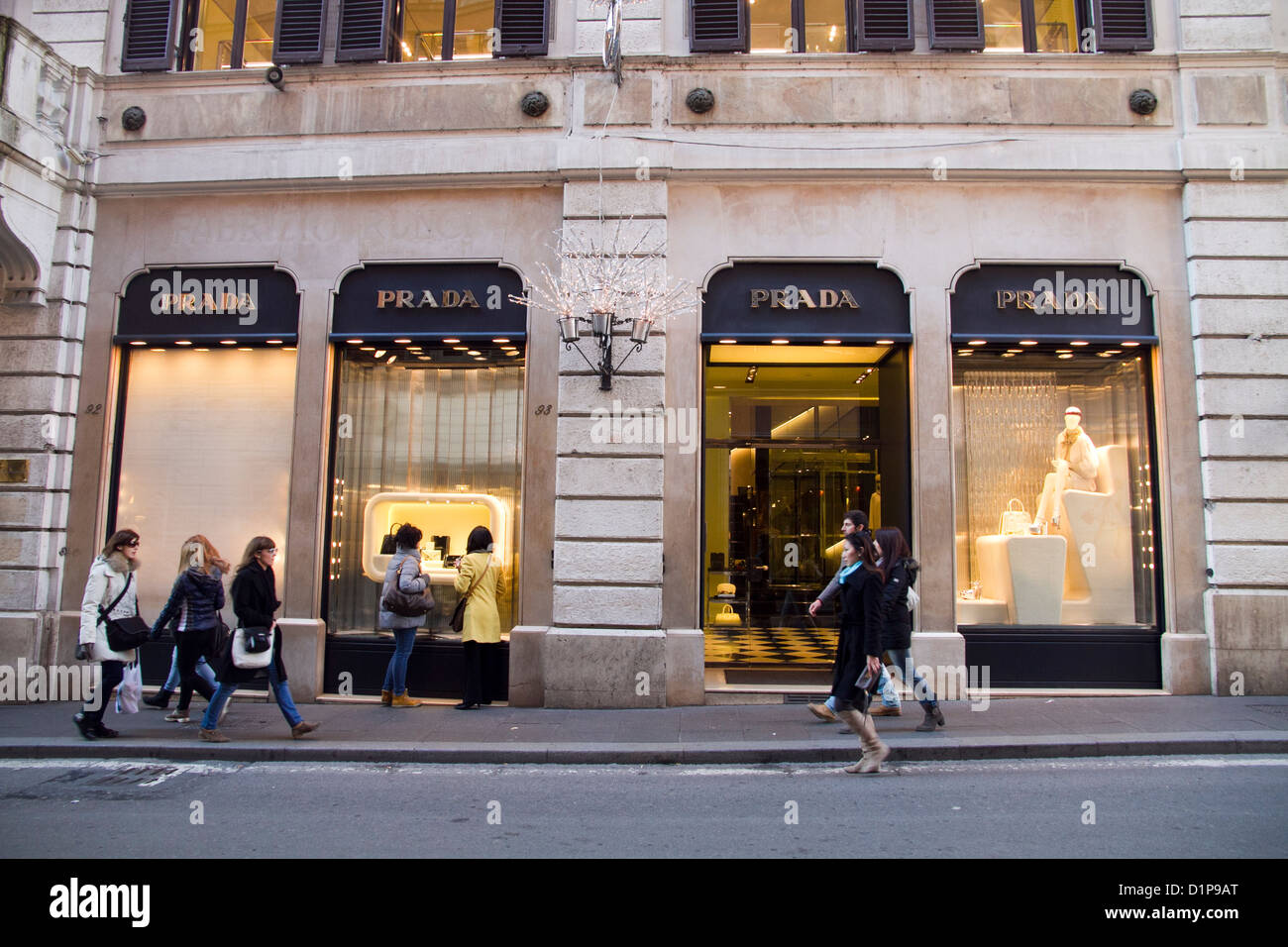 Prada store shop Via Condotti Rome Italy shopping Stock Photo - Alamy
