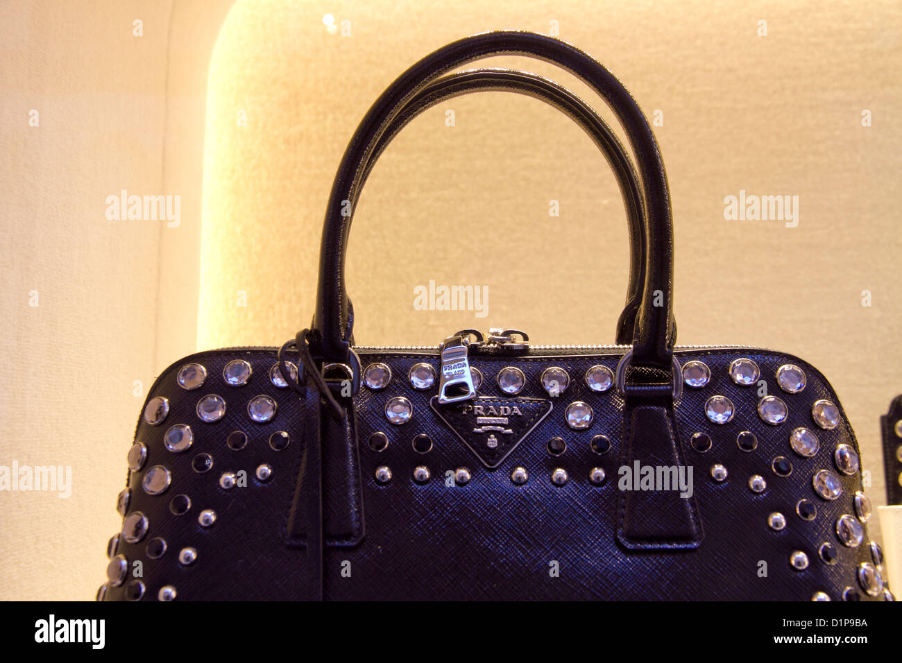 Prada bag displayed in showcase store Via Condotti Rome Italy shopping Stock  Photo - Alamy