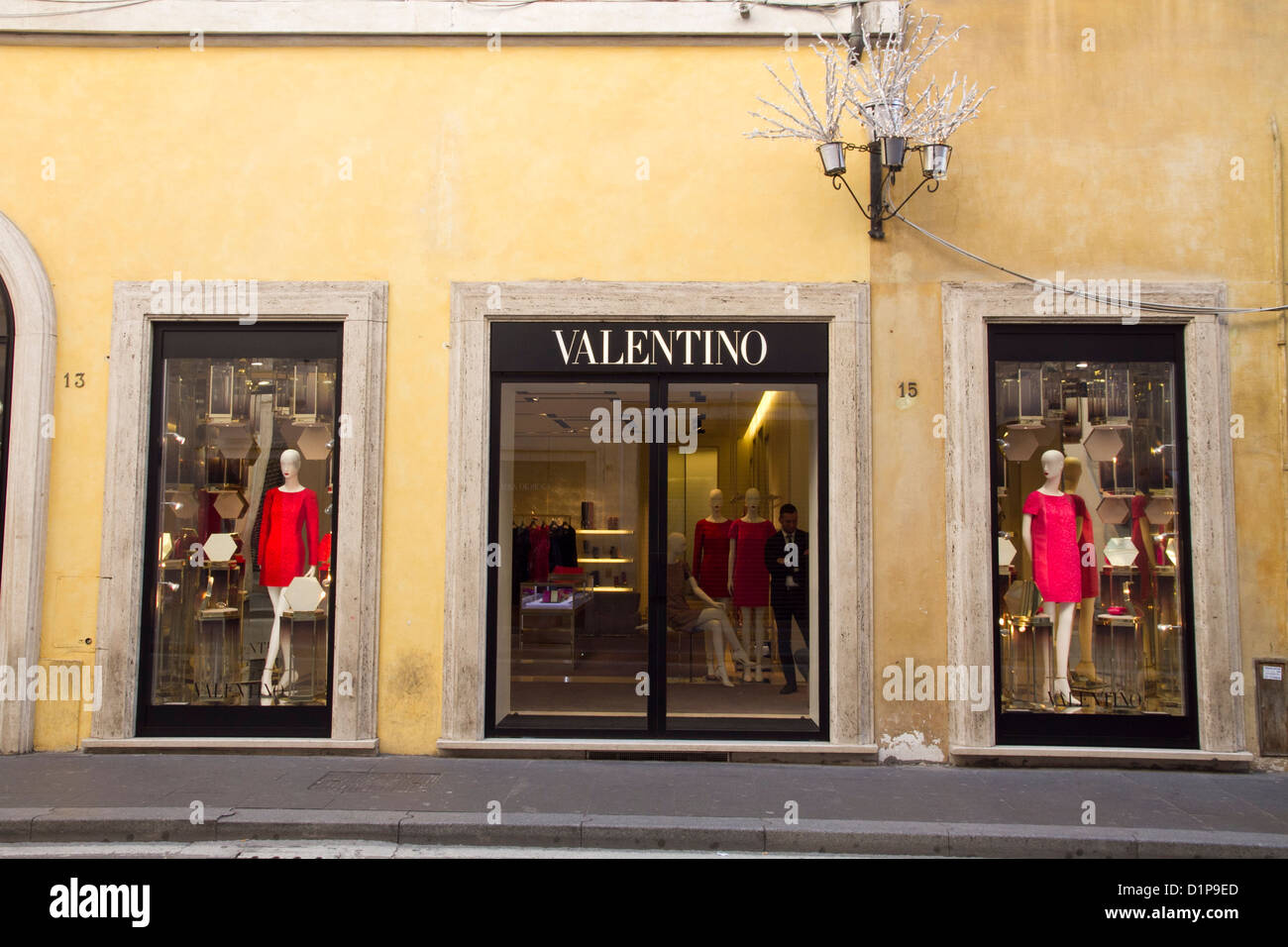 Valentino store showcase storefront Via Condotti Rome Italy shopping