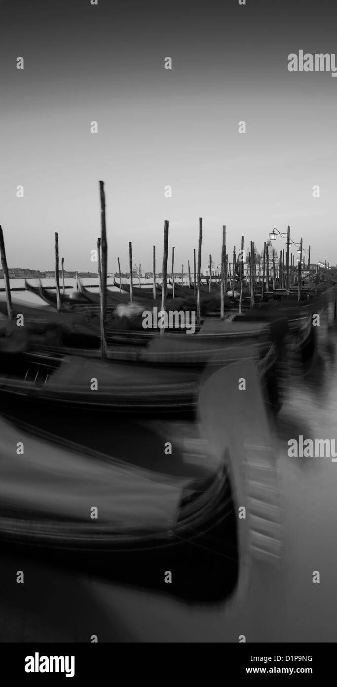 Venice water landscape with gondolas Stock Photo - Alamy