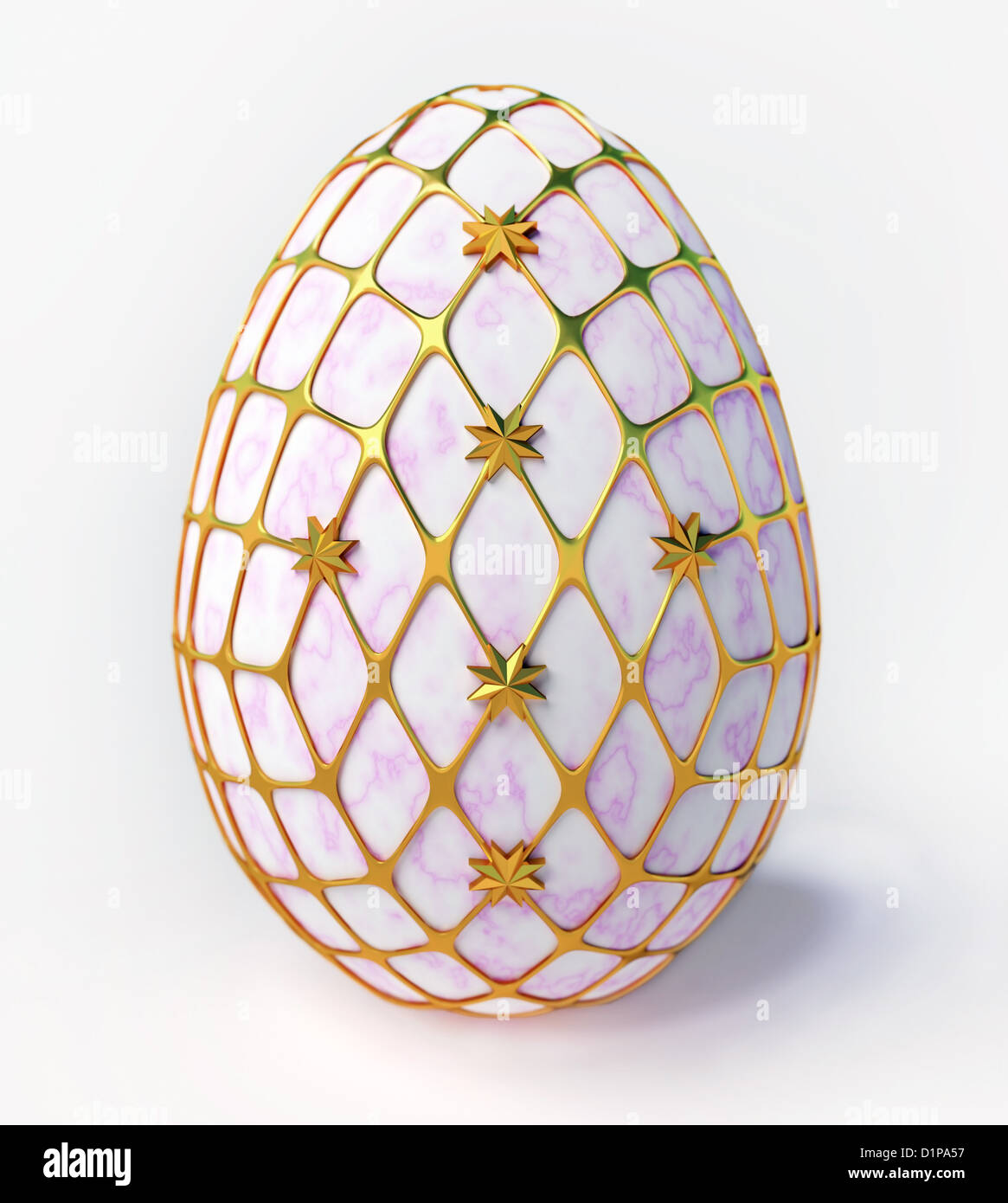 Easter Marble Egg In Gold Incrustation Stock Photo Alamy