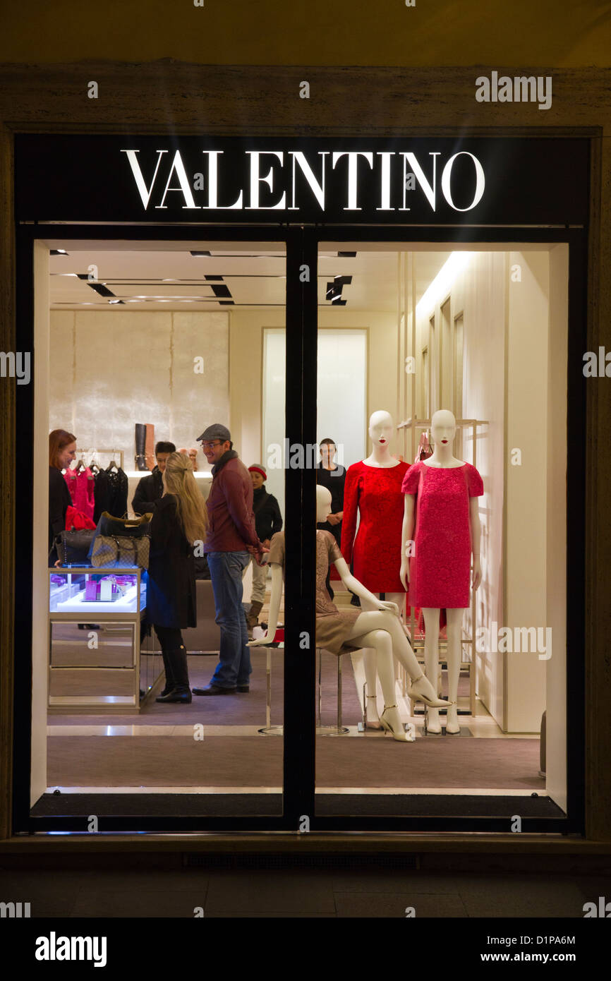 Valentino store showcase storefront via stock and - Alamy