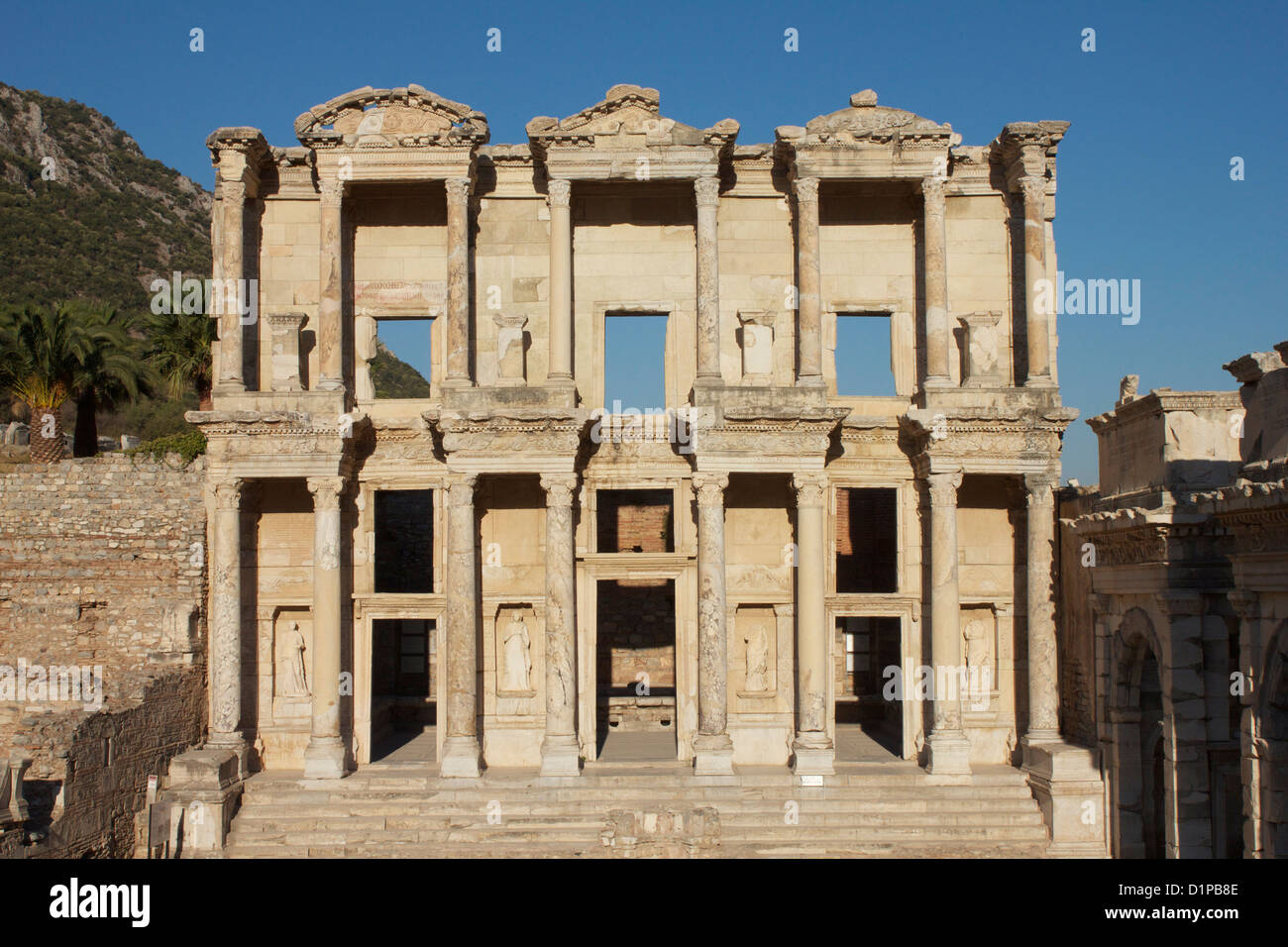 The Library of Celsus in early morning light, Ephesus, Turkey Stock Photo