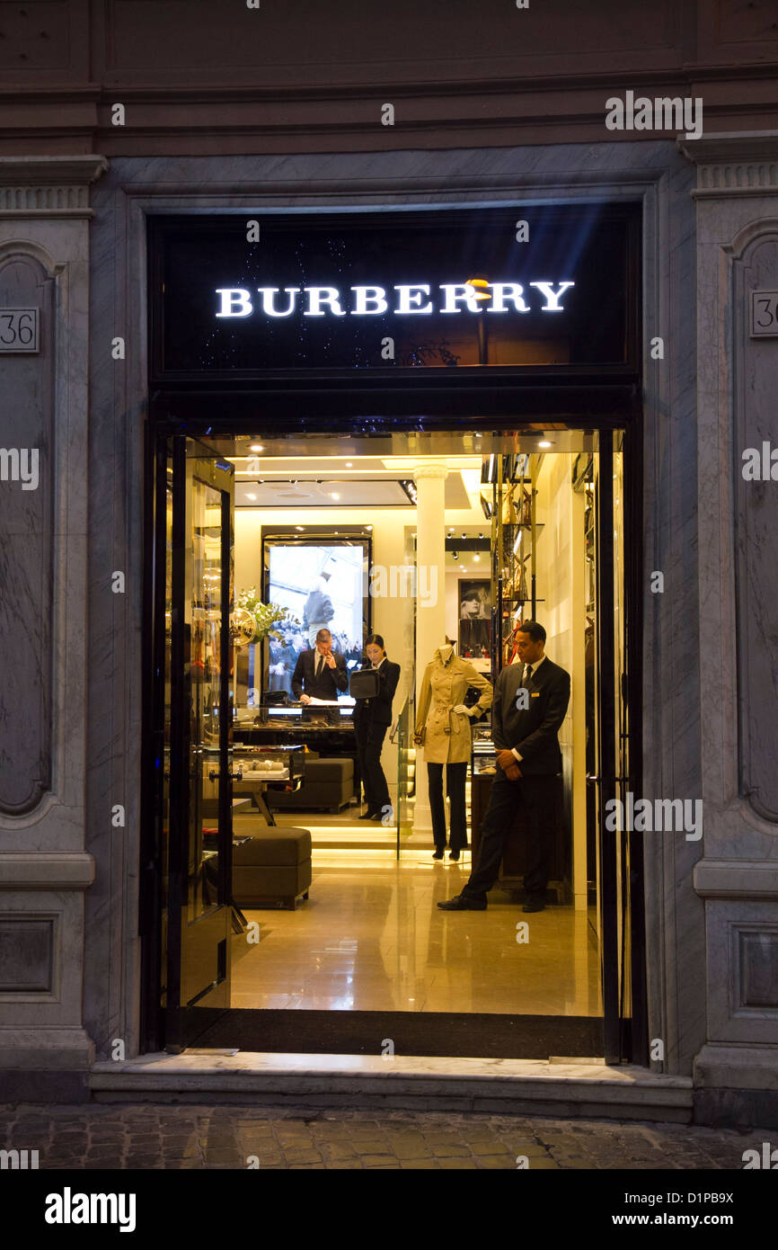 Burberry shop store Via Condotti Rome Italy shopping Stock Photo - Alamy