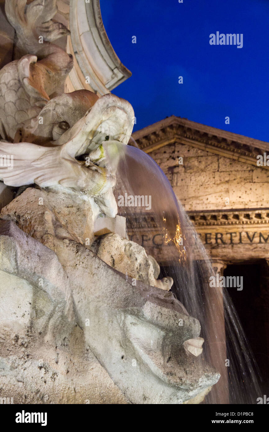 Rome fountain detail in Pantheon Italy Stock Photo