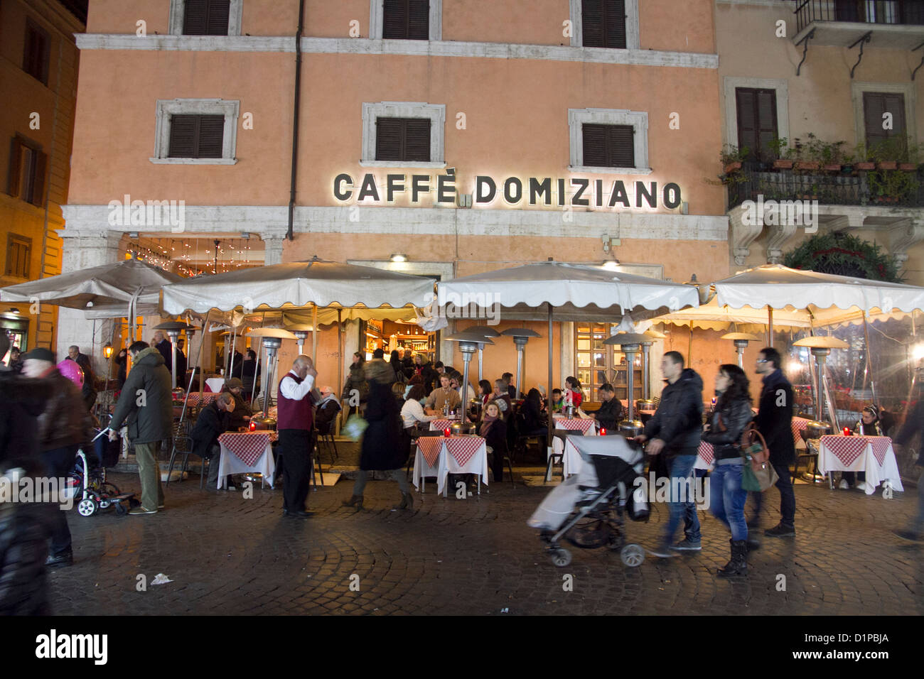 Rome cafe' 'Caffe' Domiziano' bar Italy Piazza Navona Stock Photo