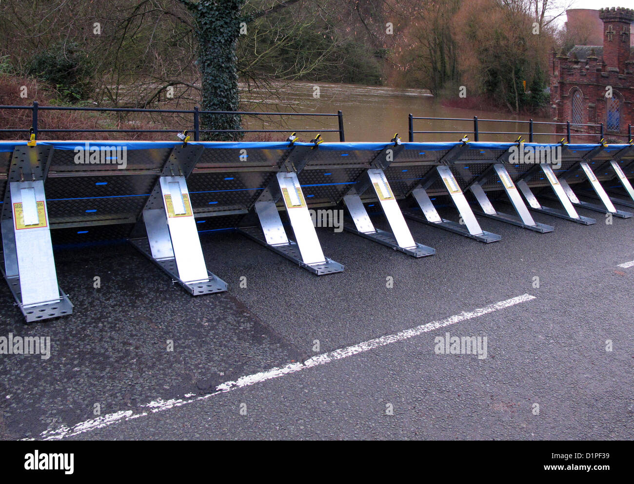 2nd January 2013. Flooding in Ironbridge, Shropshire, UK.  Stock Photo