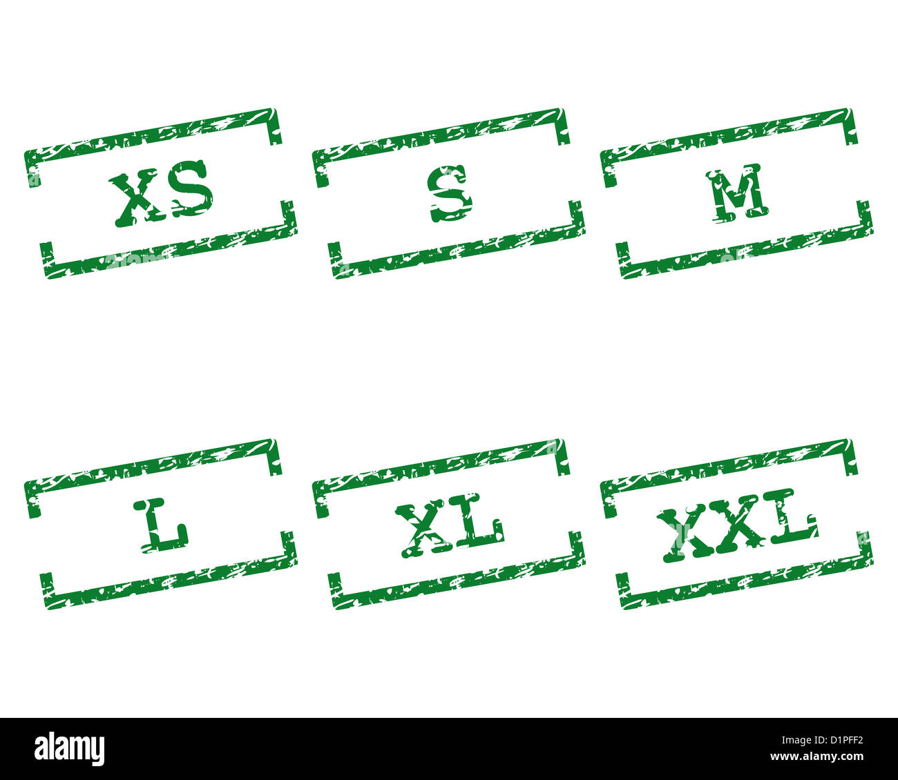 Clothing size stamps Stock Photo Alamy