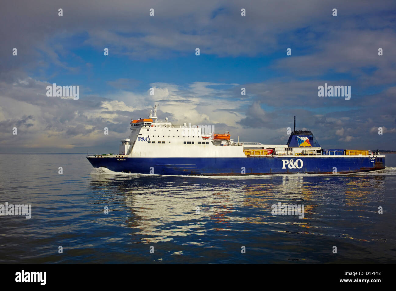 P&O ferryboat Norbay in Irish Sea to Belfast from Liverpool Stock Photo