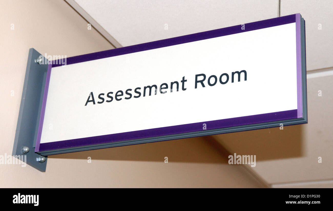 Assessment Room Sign Stock Photo