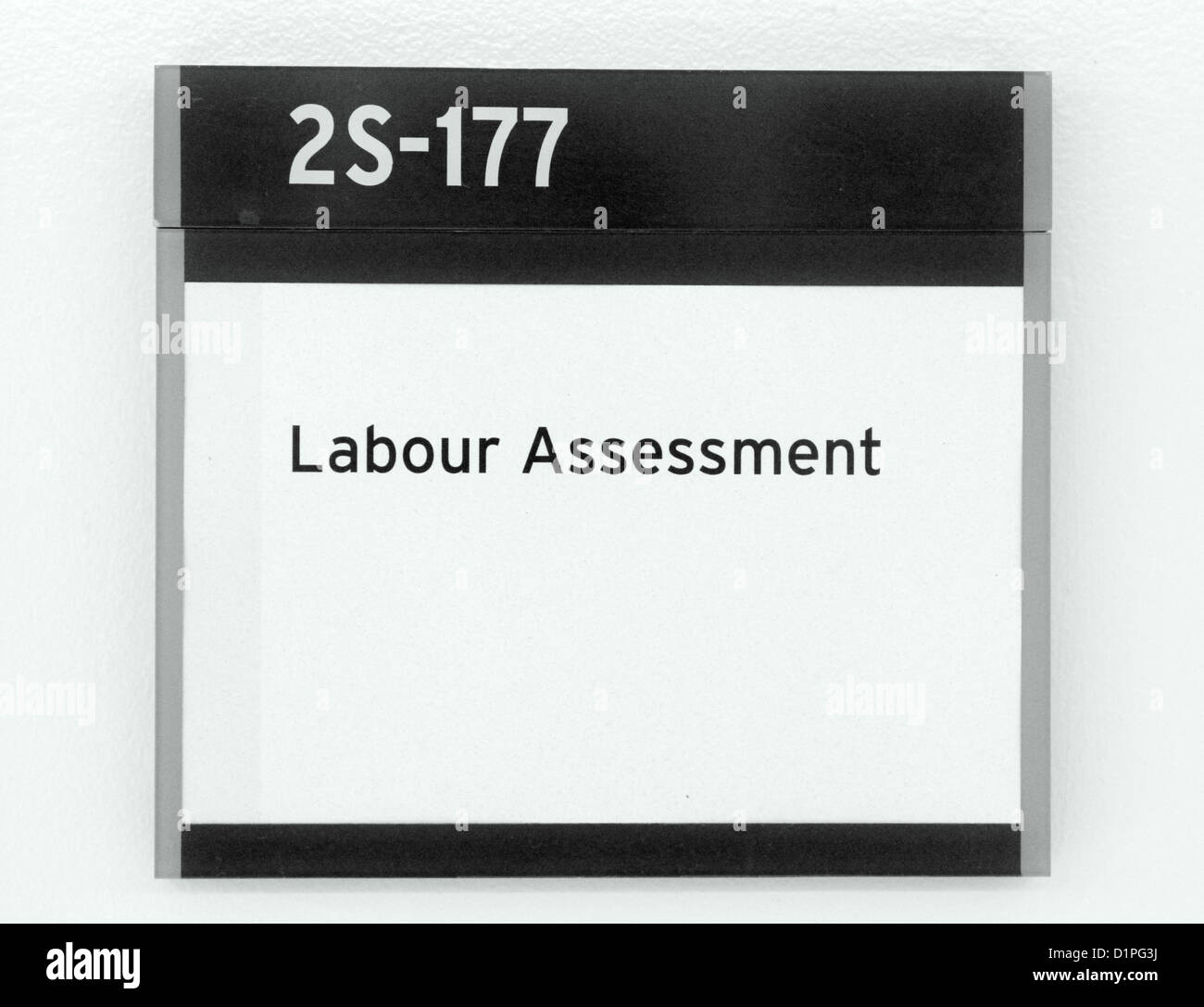 Labour Assessment Sign Stock Photo