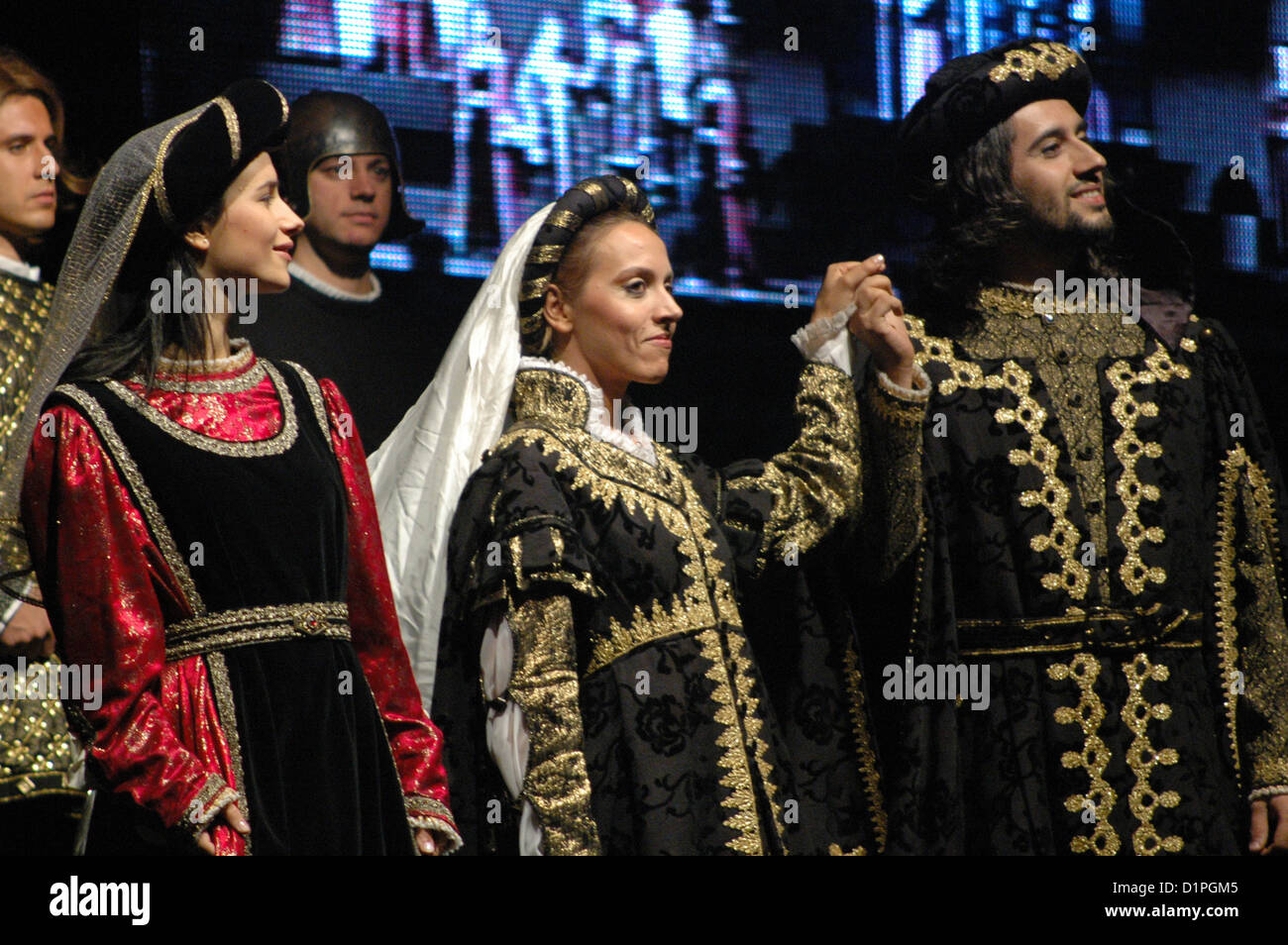 Bologna, Italy, play in costume during the San Petronio celebration