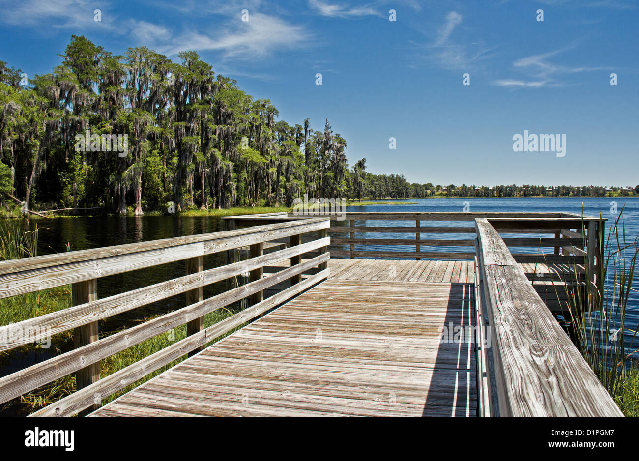 Fishing pier for anglers, Lake Louisa State Park, Clermont, Orlando
