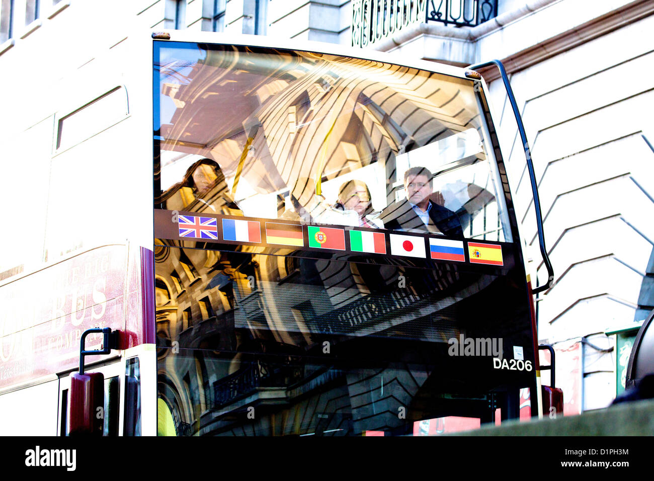 Tourist bus with passengers outside Baker Street Station, London Stock Photo