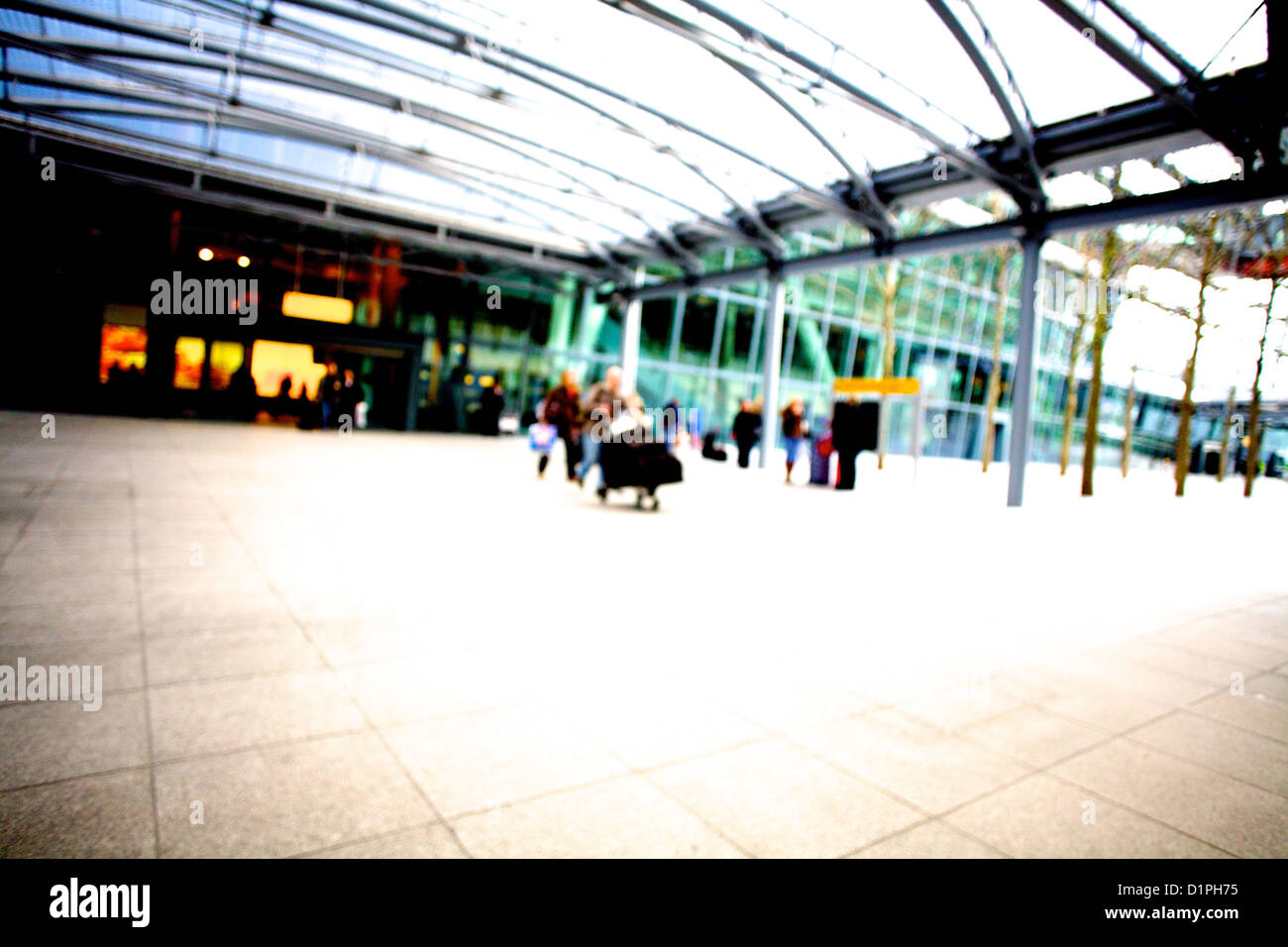 out of focus arrivals at London, Heathrow, terminal 5 Stock Photo