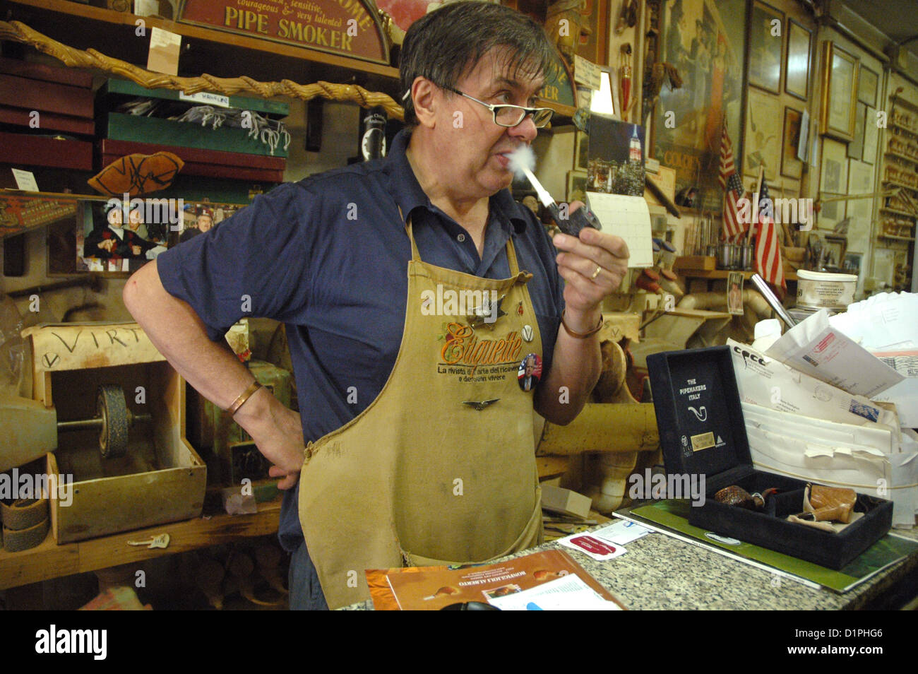 Bologna, Italy, Bonfiglioli pipes maker Stock Photo Alamy