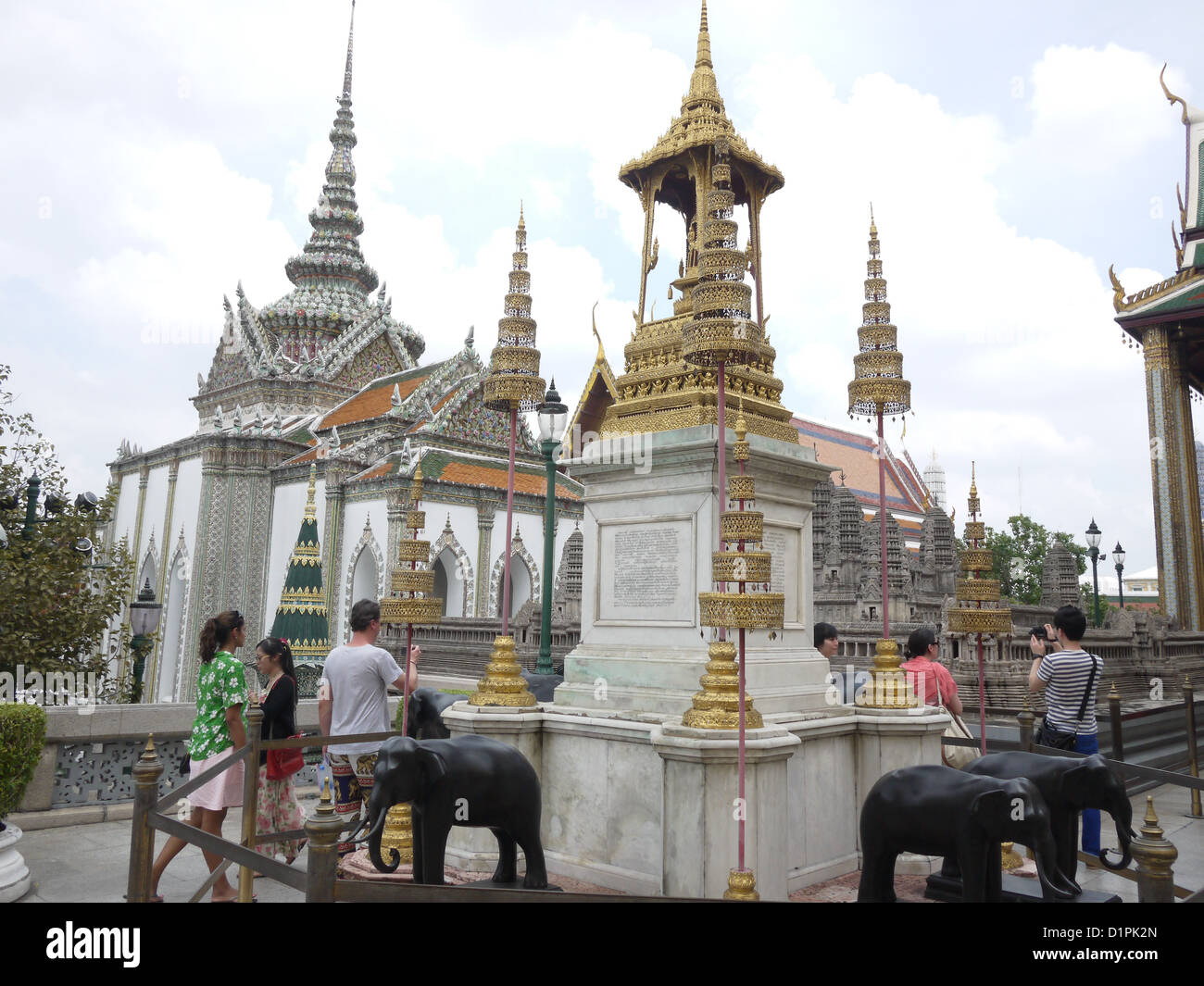 Thailand king monument inside Grand Palace Bangkok Stock Photo