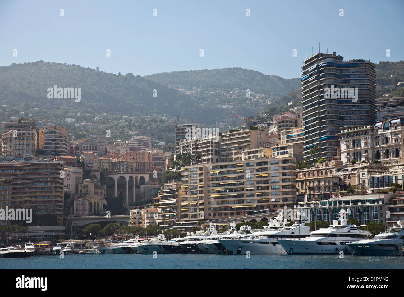 Yachts moored in Monte Carlo Stock Photo
