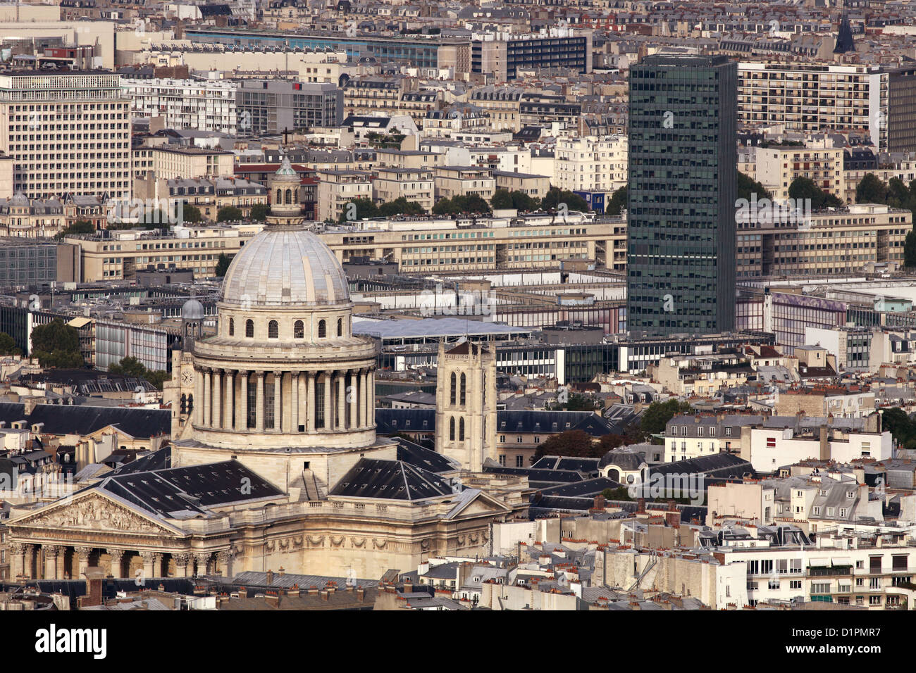 Le Panthéon in Paris - view from tower Montparnasse Stock Photo
