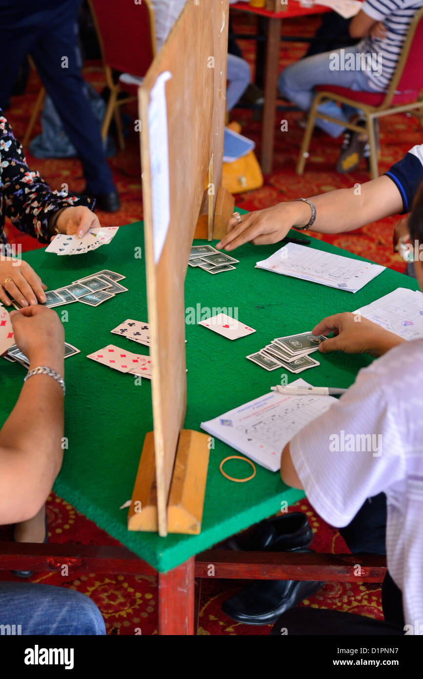 Play at a duplicate contract bridge tournament using a screen Stock