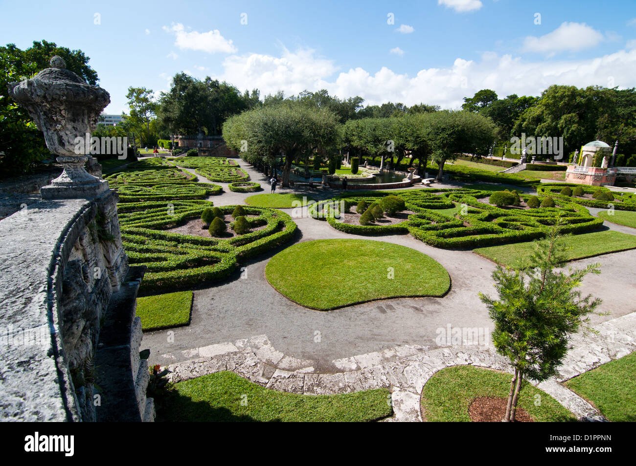 View of Vizcaya Museum and Gardens in Miami, Florida Stock Photo