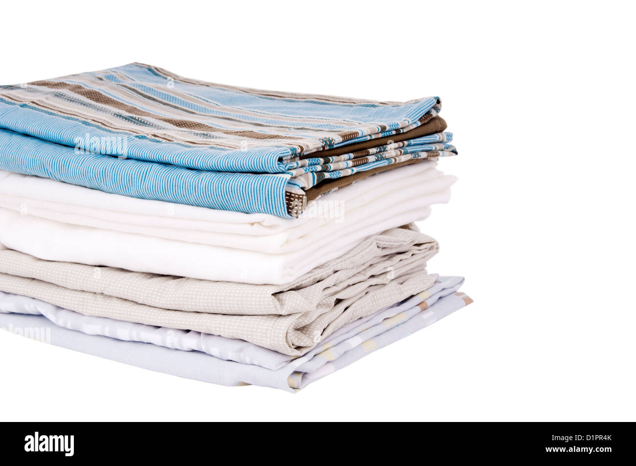 Folded bedding sheets on white hires stock photography and images Alamy