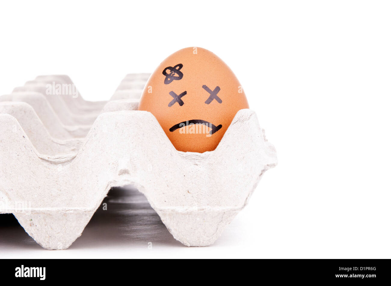 Eggs with human characteristics isolated on white as concept Stock Photo