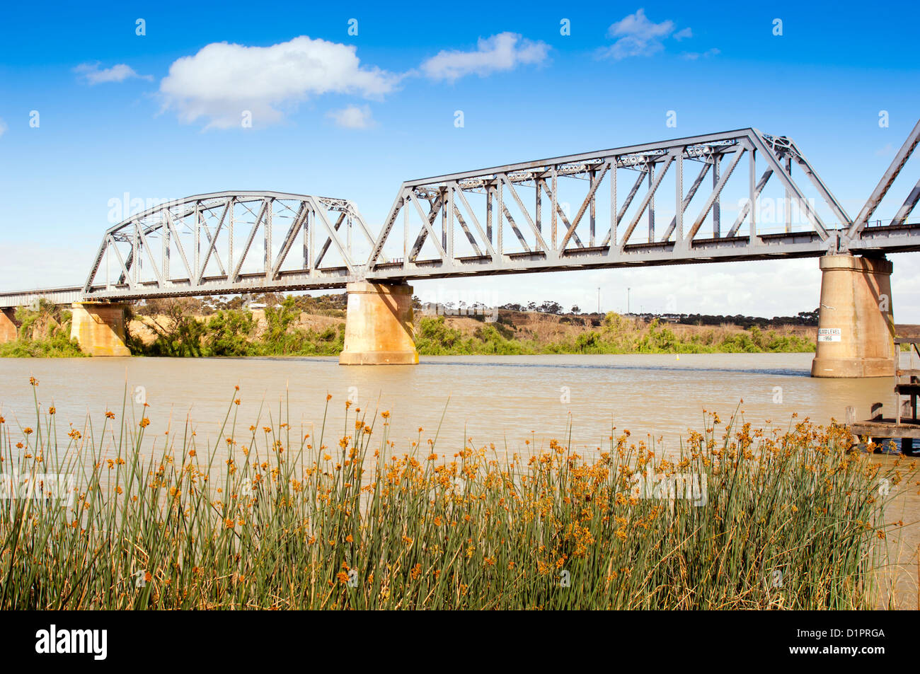 Bridge spanning the Murray River in Australia at the town Murray Bridge ...