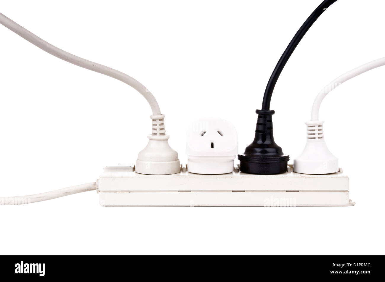 Power cords with powerboard isolated on white Stock Photo Alamy