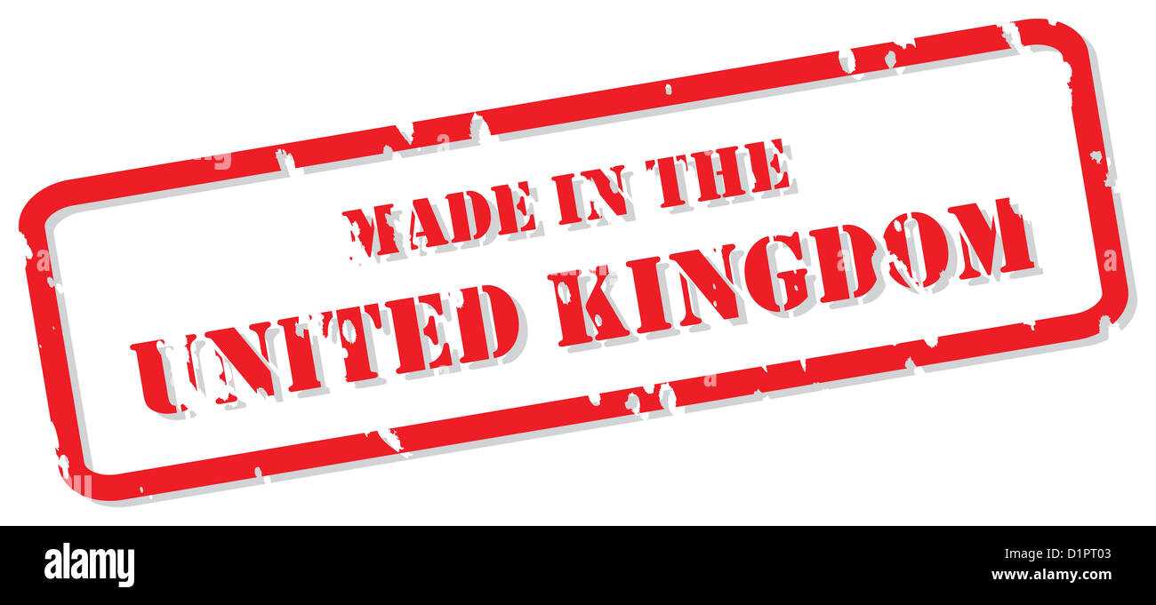 Rh Made In England Sticker Red rubber stamp vector of Made In the UK Stock Photo - Alamy