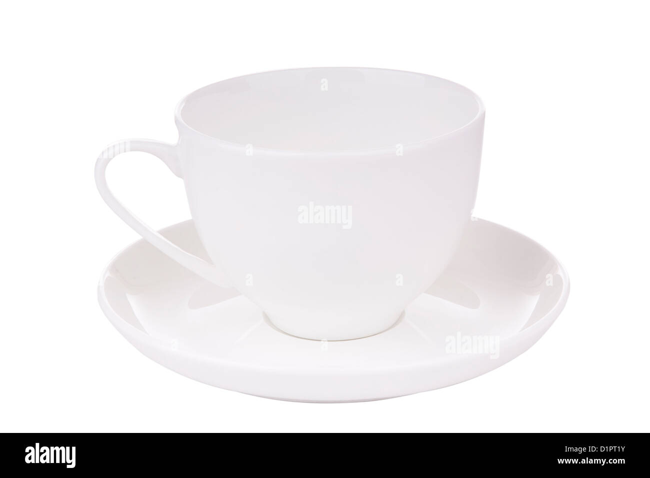 White teacup isolated on white with a clipping path Stock Photo